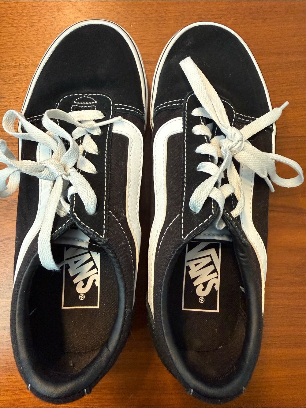 Vans Kids Black and White Low-Top Sneakers